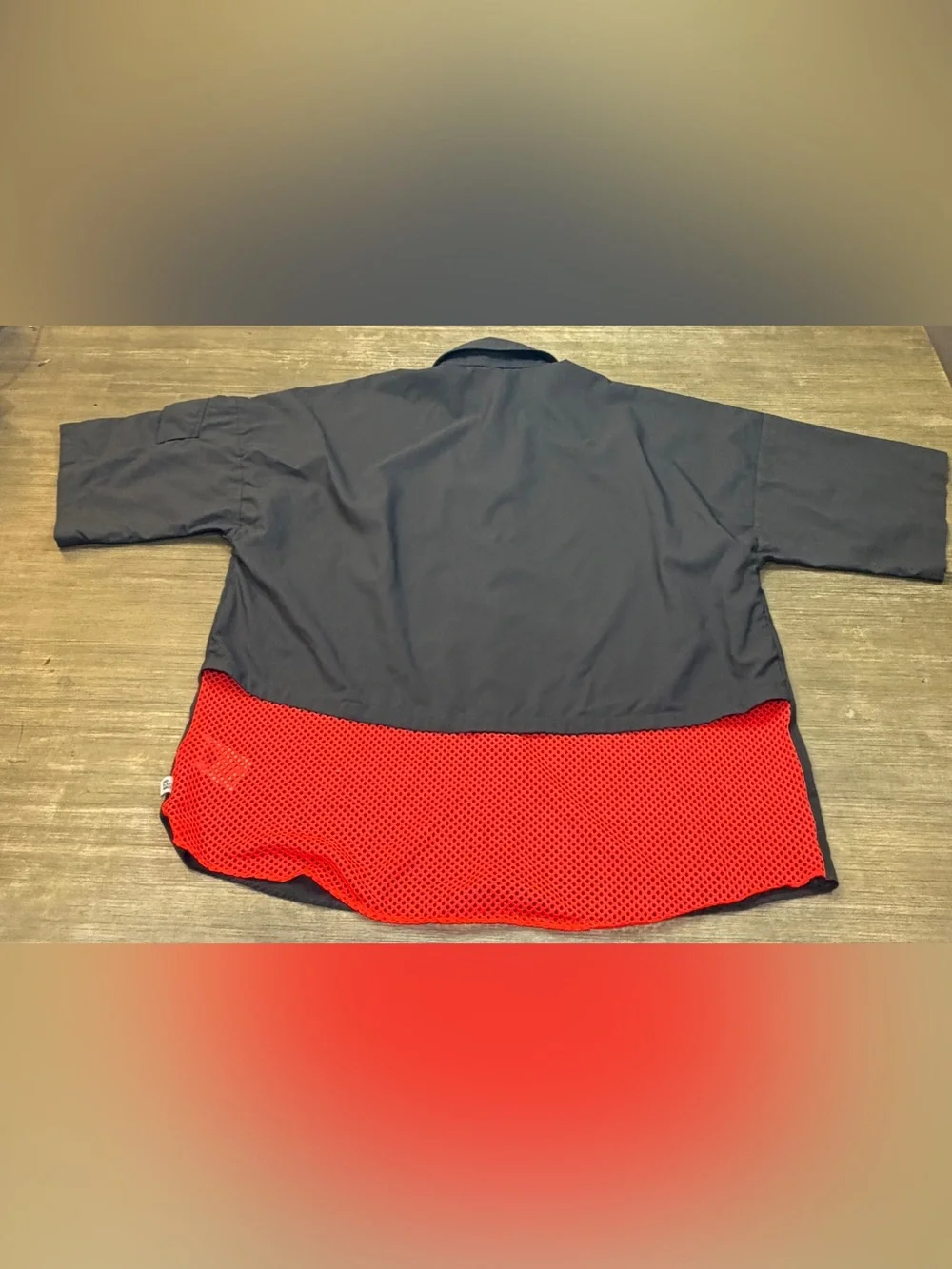 Adidas City Escape Premium  gray Button down Shirt with orange mesh mens small